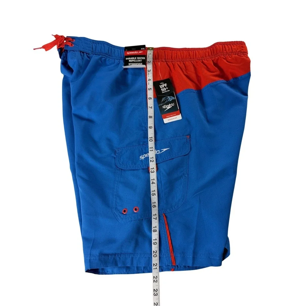 Speedo Marina Volley 20 Swim Trunks XXL Palace Blue Red UPF‎ 50+ New 7784077421